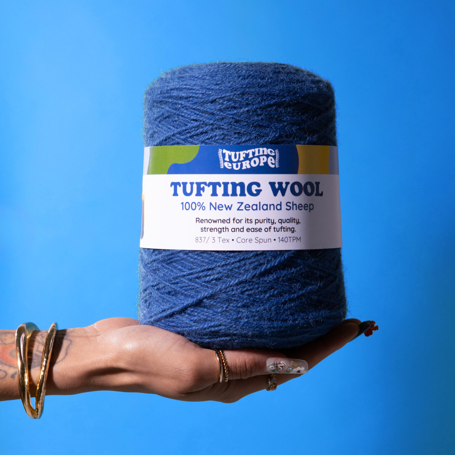 Dark Blue 500 g Wool Tufting Yarn Tufting Europe