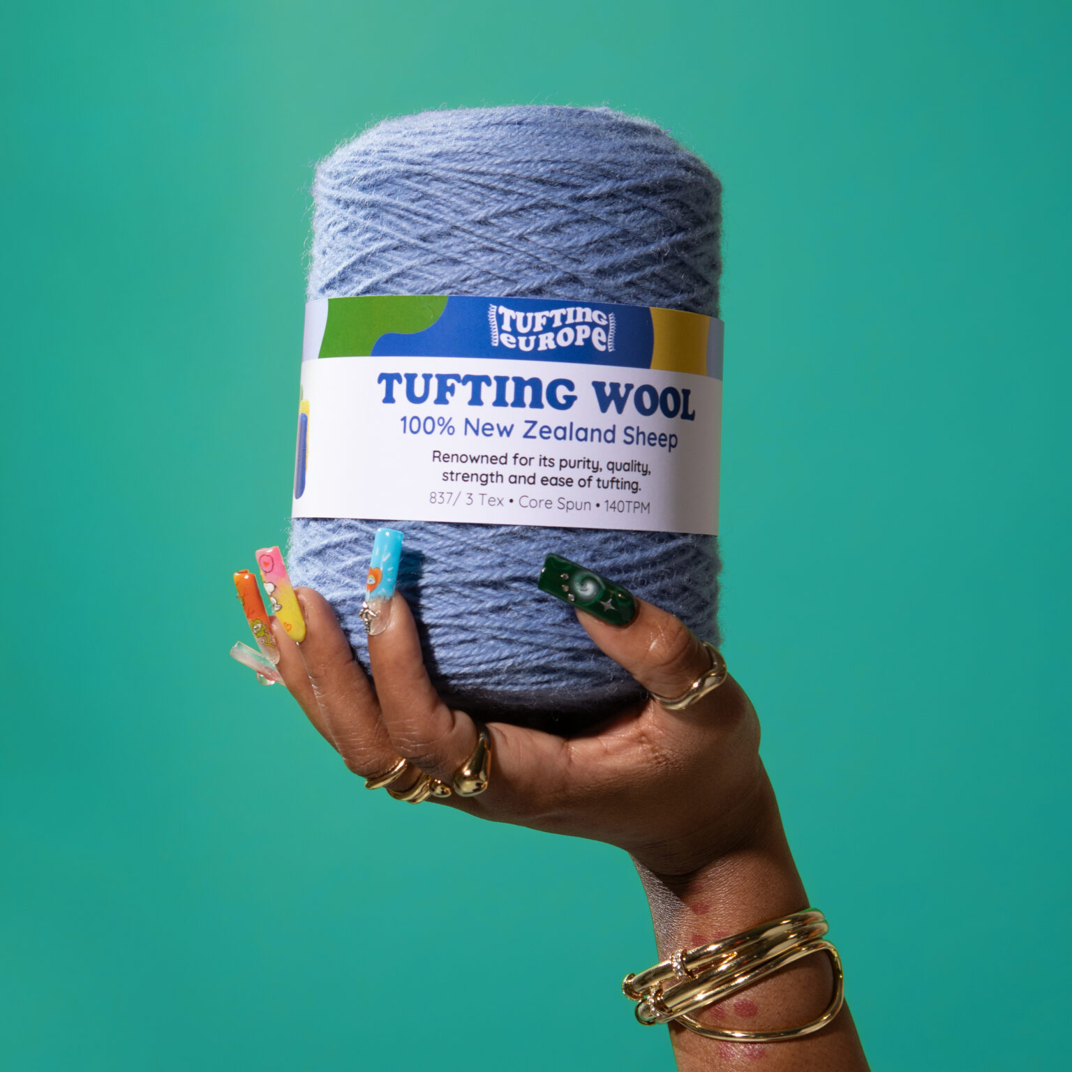 Sky Blue 500 g Wool Tufting Yarn Tufting Europe