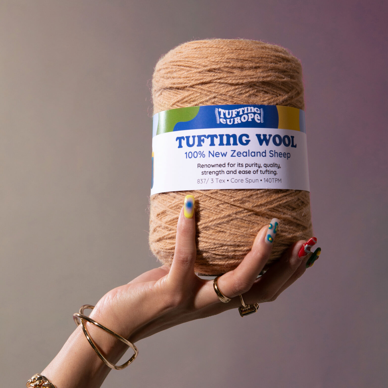 Sand 500 g Wool Tufting Yarn Tufting Europe