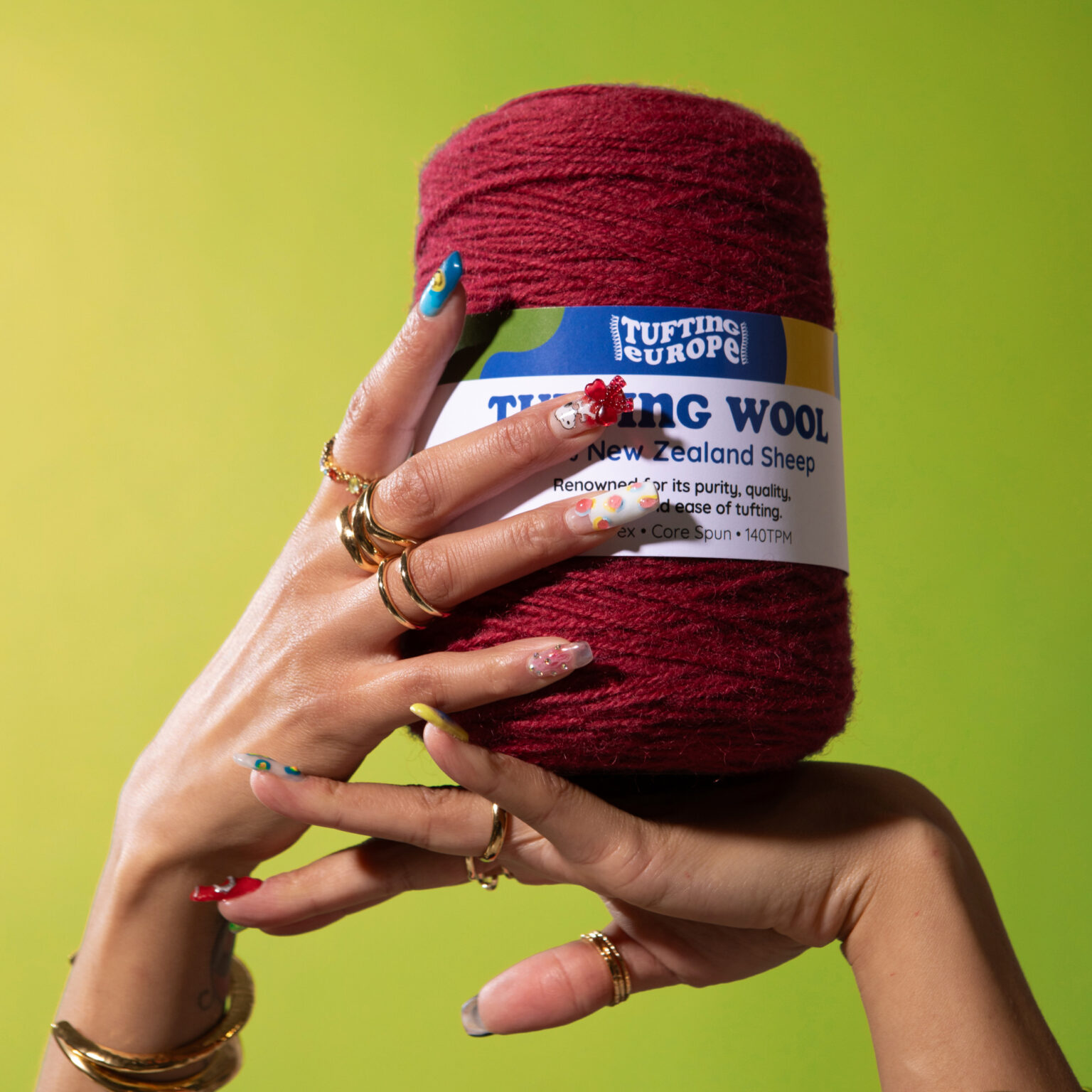 Red Berry 500 g Wool Tufting Yarn Tufting Europe