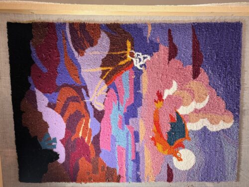 Lana color púrpura berenjena 500 g Hilo para tufting photo review