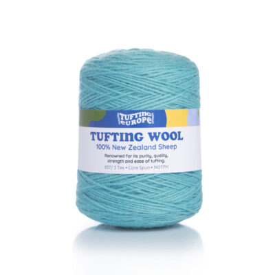 Hilo para tufting turquesa en cono - 100% lana de Nueva Zelanda