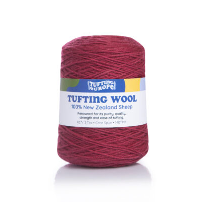 Cherry Red Tufting Yarn on Cone - 100% New Zealand Wool