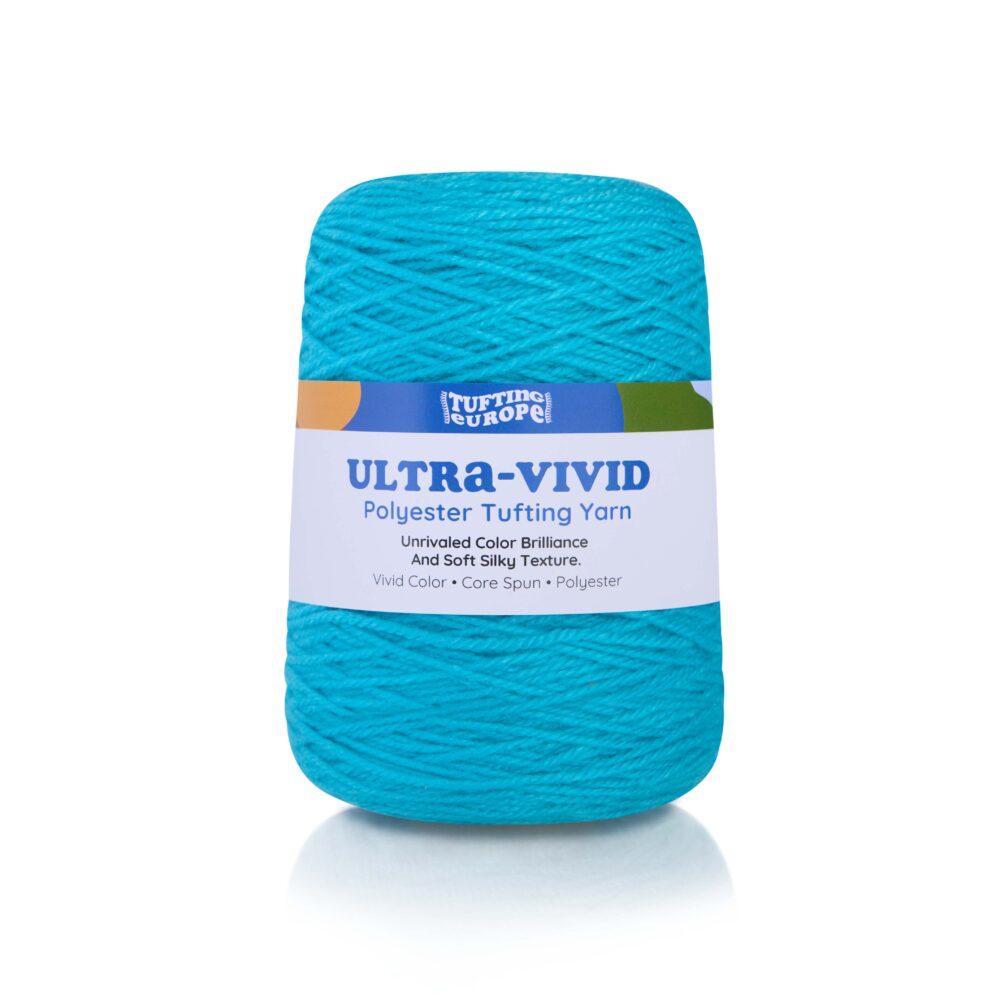 Cyjan Ultra-Vivid Przędza Poliestrowa do Tuftingu