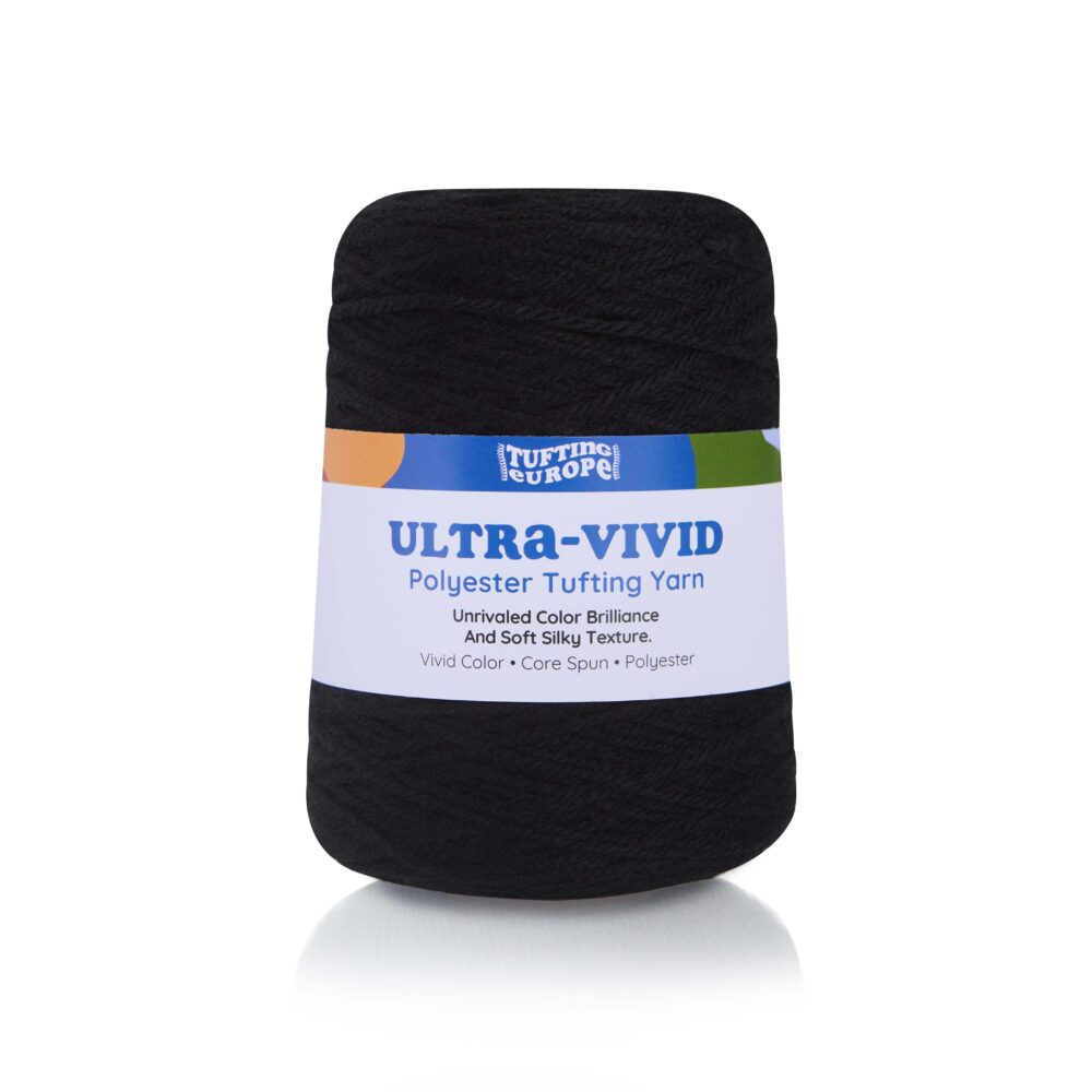 Czarna Przędza do Tuftingu z Poliestru Ultra-Vivid